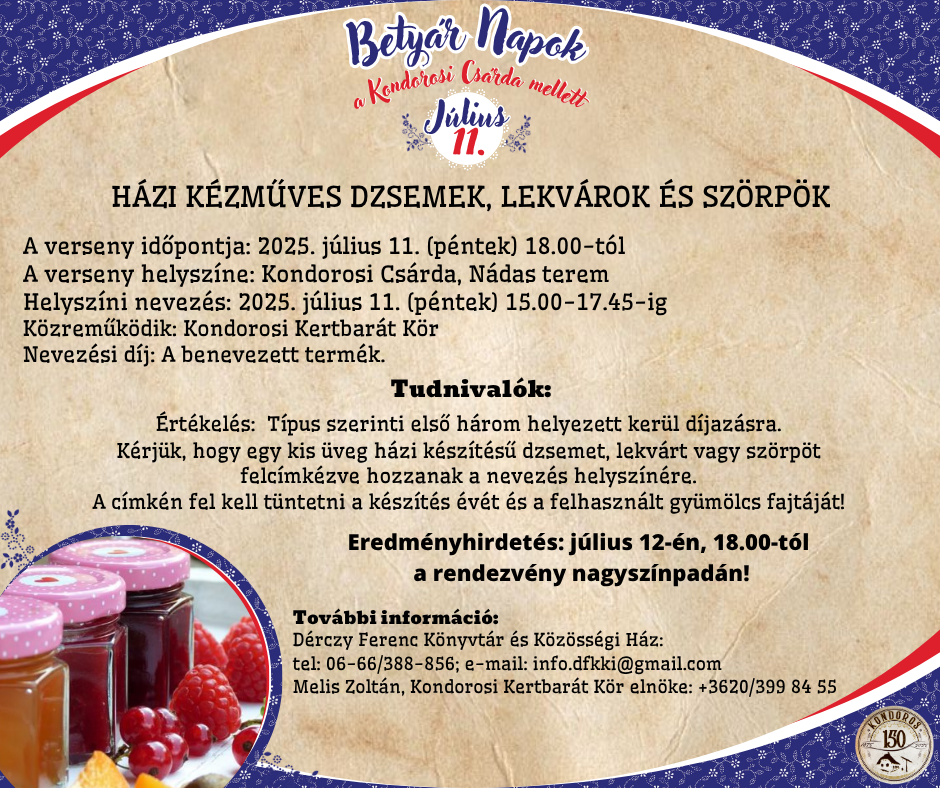 Házi dzsemek, lekvárok és szörpök versenye