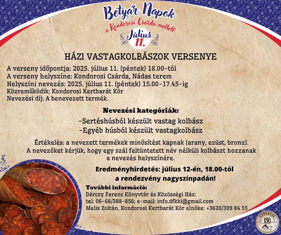 Házi vastagkolbászok versenye